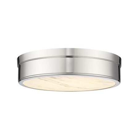 Z-Lite Anders Flush Mount, 1-Light, 15 In.W x 3.5 In.H, Polished Nickel/marbling 1944F15-PN-LED